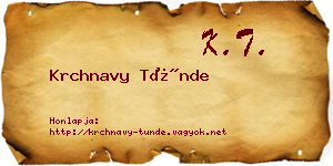 Krchnavy Tünde névjegykártya