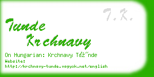 tunde krchnavy business card